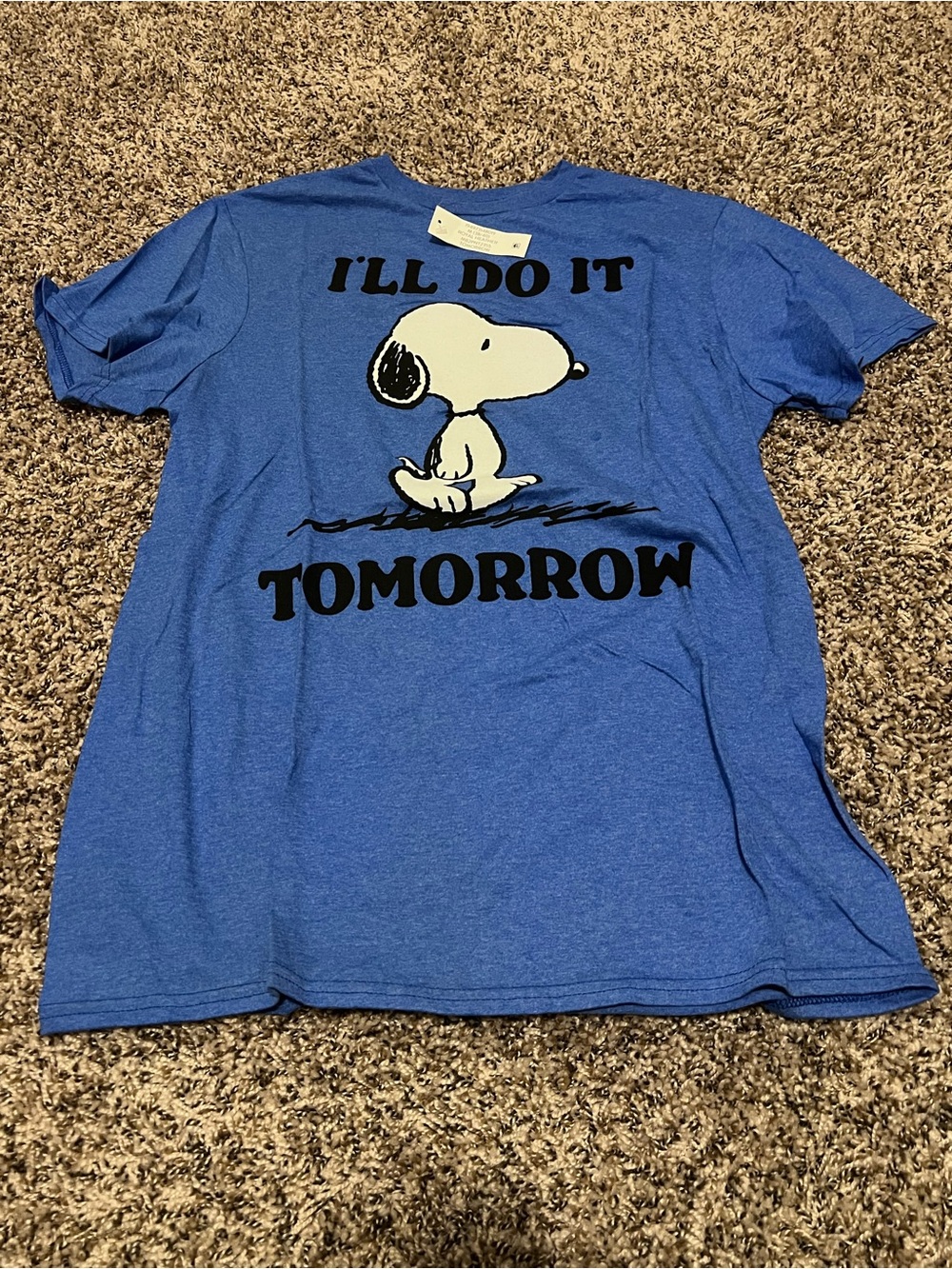 Peanuts Snoopy Graphic Tee - Blue Sz Medium
